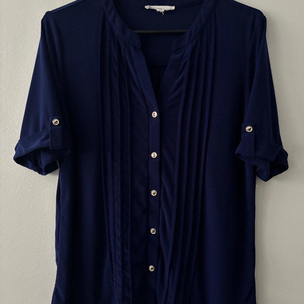 PerSeption Concept Dark Blue Button-Down Shirt